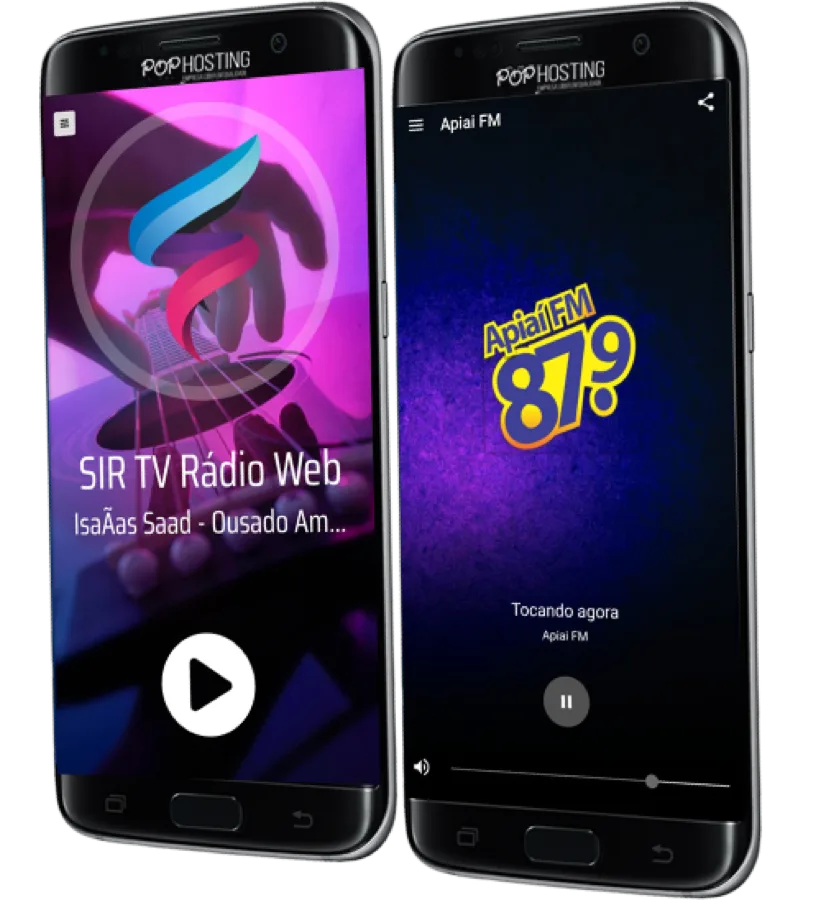 Aplicativo de rádio no celular