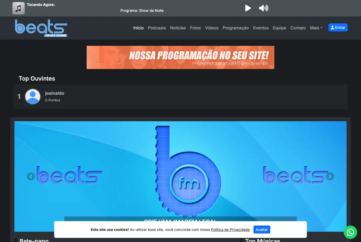 Prévia do modelo de site BOOM