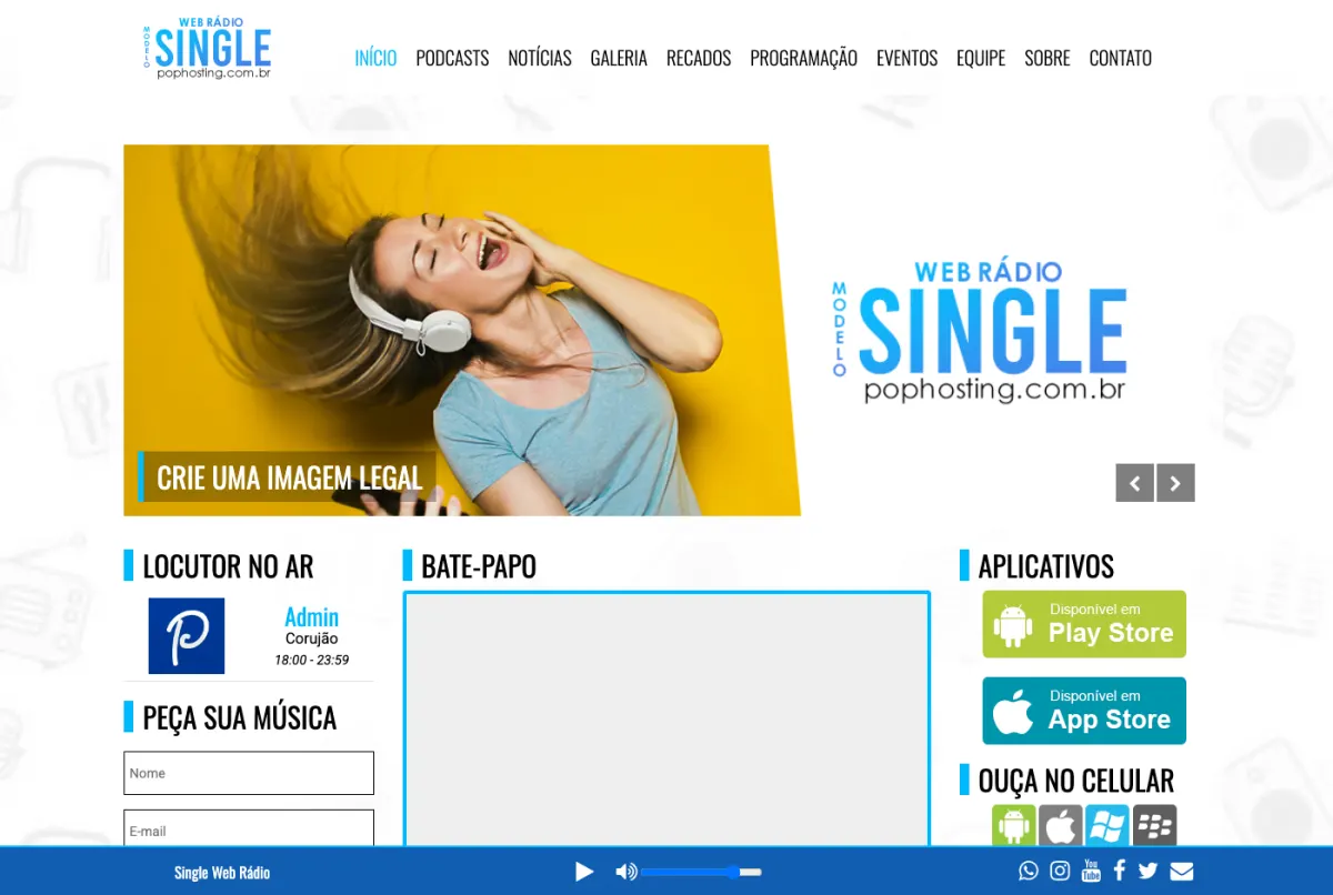 Prévia do modelo de site SINGLE
